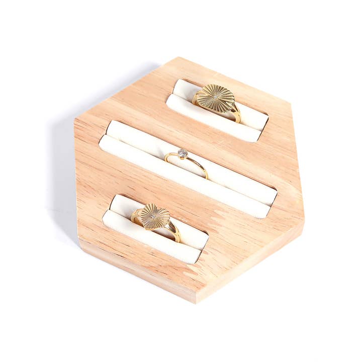 WJW - Wholesale Multi-Stone Ring - Gold Stainless Steel Cubic Zirconia Sunburst Rectangle Ring8