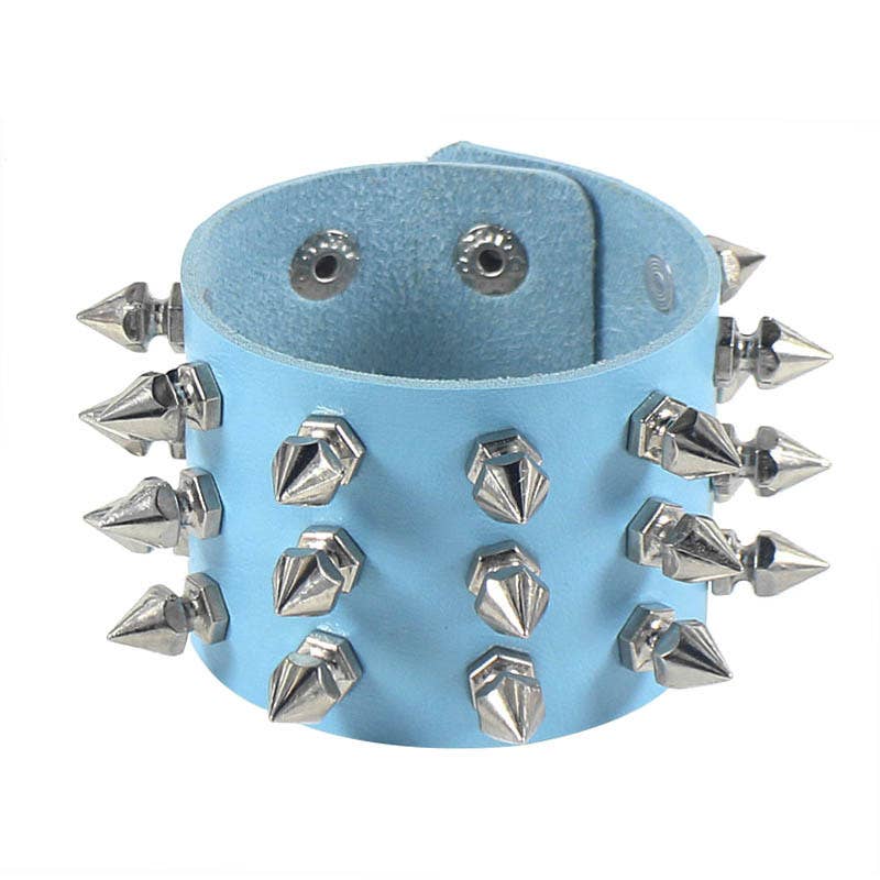 SALINA TRADING INC - Wholesale Bangle Bracelet - Gothic Punk Stud PU Bracelet9