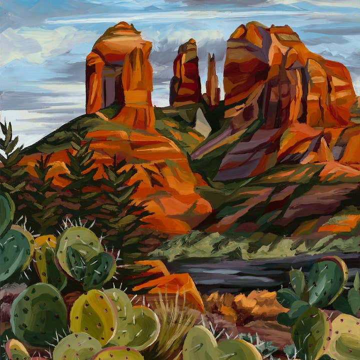 Cathedral Rock Glow (Sedona) Giclée Print for wholesale by V Dub Art