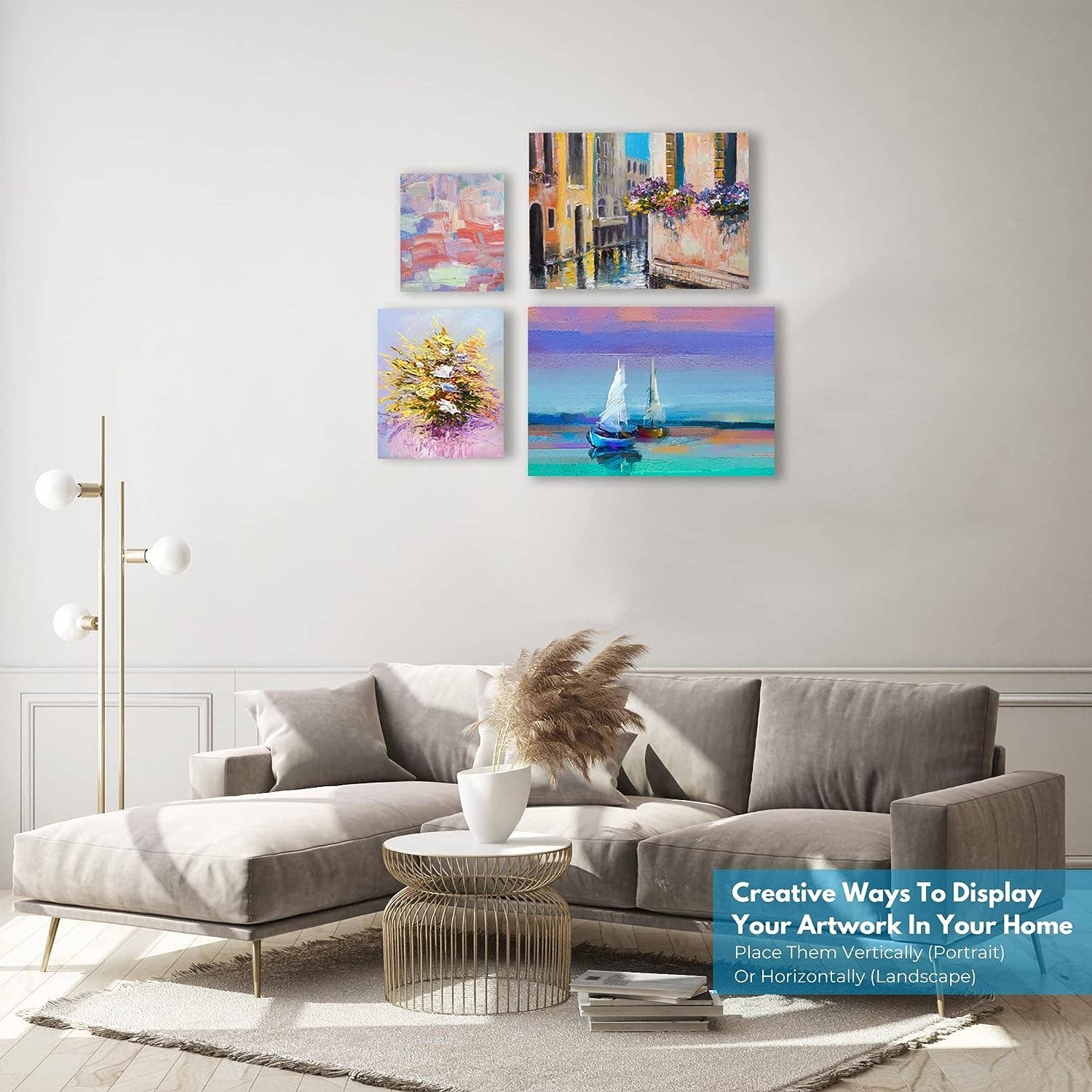 Keff Creations - Wholesale Painting Paper - Canvases for Painting - 24 Pack Art Paint Canvas Panels Set Boards - 5x7, 8x10, 9x12, 11x14 Inches 100% Cotton Primed Painting Supplies for Acrylic, Oil, Tempera & Watercolor Paint6