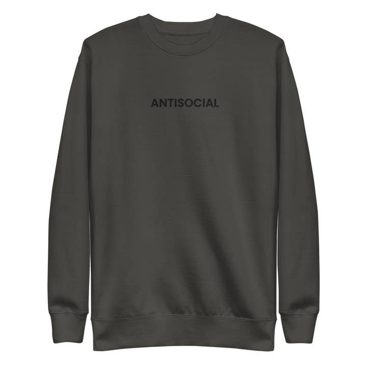 Goth Cloth Co. - Wholesale Sweatshirt - Unisex - Antisocial Embroidered Unisex Sweatshirt10