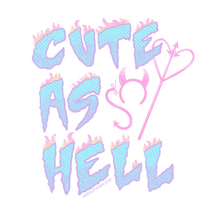 Cute as Hell Vinyl Stickers for wholesale by Paper Loves Ink
