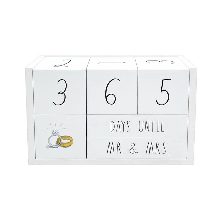 DesignStyles Home - Wholesale Decorative Tabletop Object - Rae Dunn 9 Piece Wedding Countdown Block Set