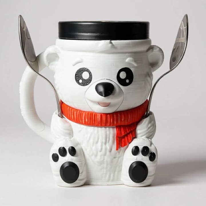 Porte-pot de crème glacée Ours polaire pour la vente par Loops And Layers