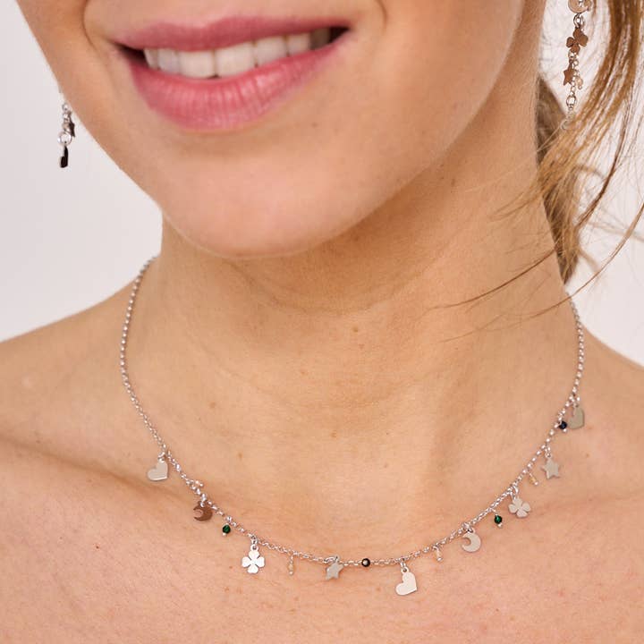 MINI CHARMS AND BEADS NECKLACE for wholesale by Argent Basic