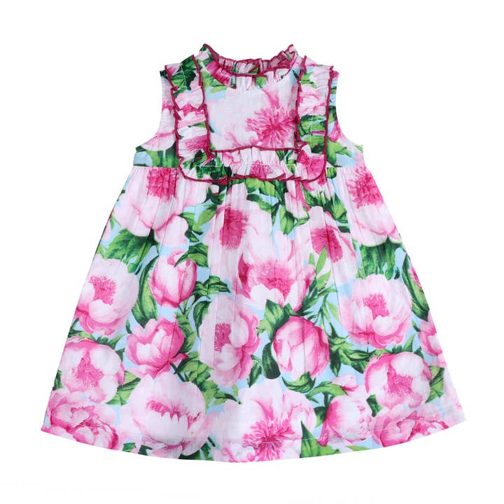 Pink Peony Ruffled Olivia Dress for wholesale by LARILI