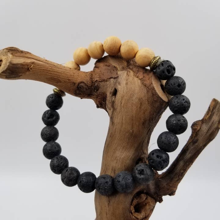 CHAKRA JEWELRY - Wholesale Beaded Bracelet - Amazonite Stone And Wooden Beads Mala Bracelet - 8mm3