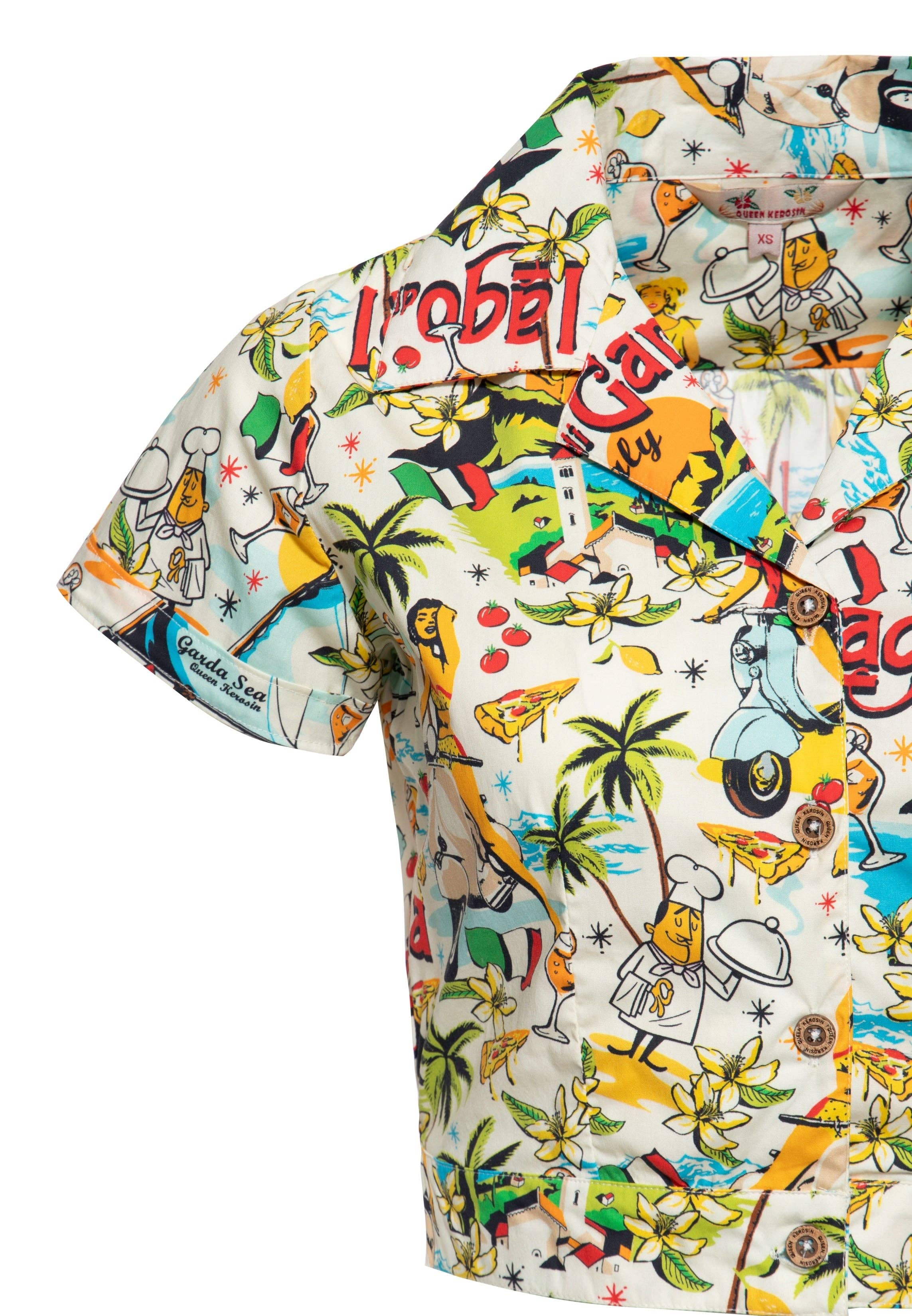 KING KEROSIN – Großhandel Bluse – Damen – Hawaiibluse «Lago di Garda»2