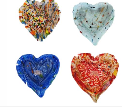 Alice Sturzinger LLC - Wholesale Jewelry Dish - Murano Glass Heart Dish - Multiple Color Options3
