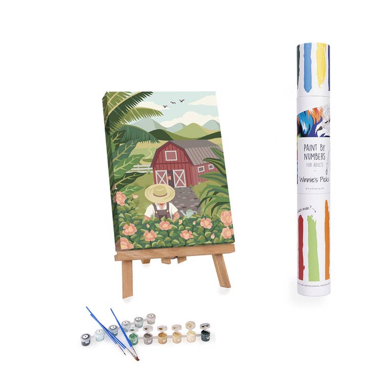 Après-midi de jardinage - Kit de peinture numérotée pour décoration d'été pour la vente par Winnie's Picks
