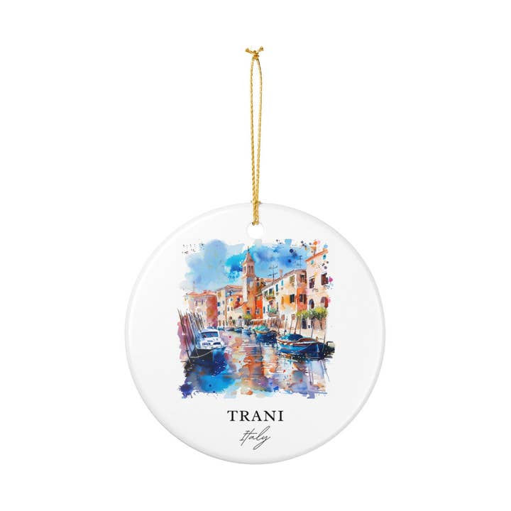 Premium Travel Art - Wholesale Ornament - Trani Italy Ornament: Unique Trani Souvenir, Trani Italy Xmas Decor, and Authentic Trani Gift1