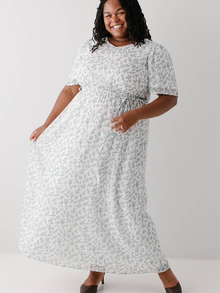 Sage 'Esther' Floral Print Maxi Dress for wholesale on Faire9