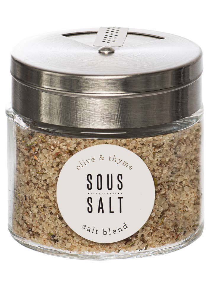 Grey Salt Olive and Thyme - Salt Shaker for wholesale by Sous Salt