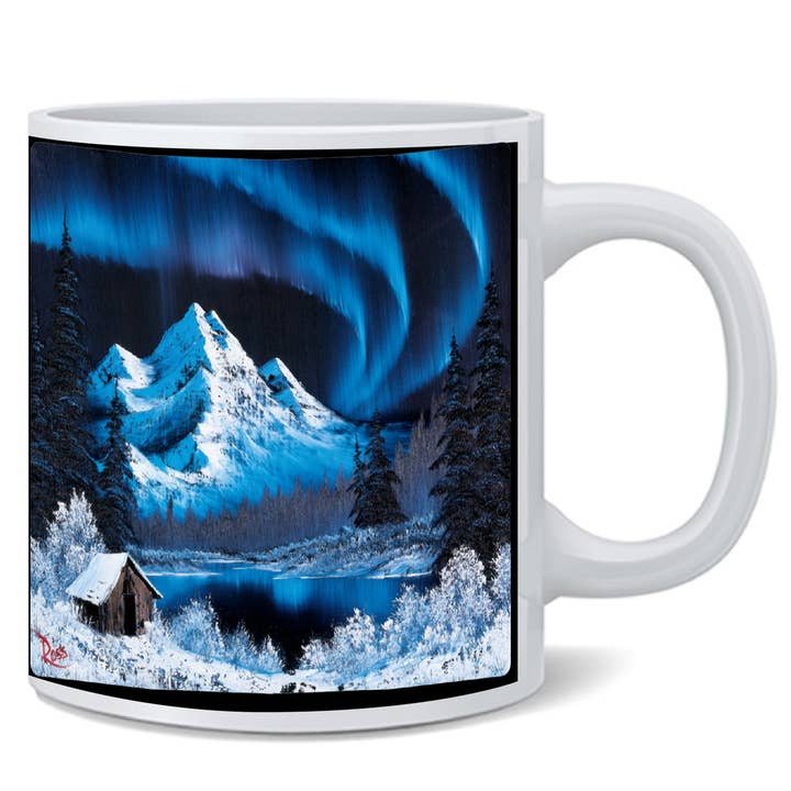Tasse à café Bob Ross Northern Lights Painting Licensed 11 oz pour la vente par Gotham Gifts