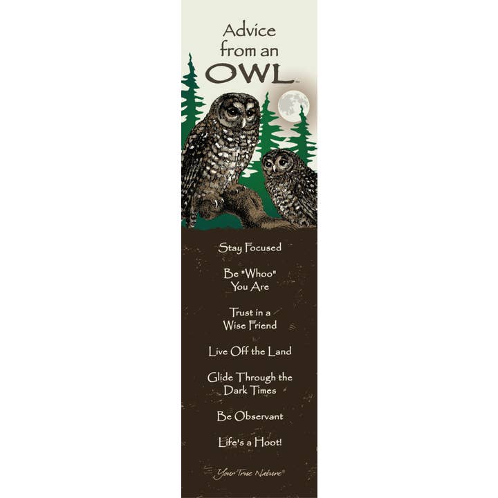 Advice from an Owl Laminated Bookmark for wholesale by Advice for Life by Your True Nature