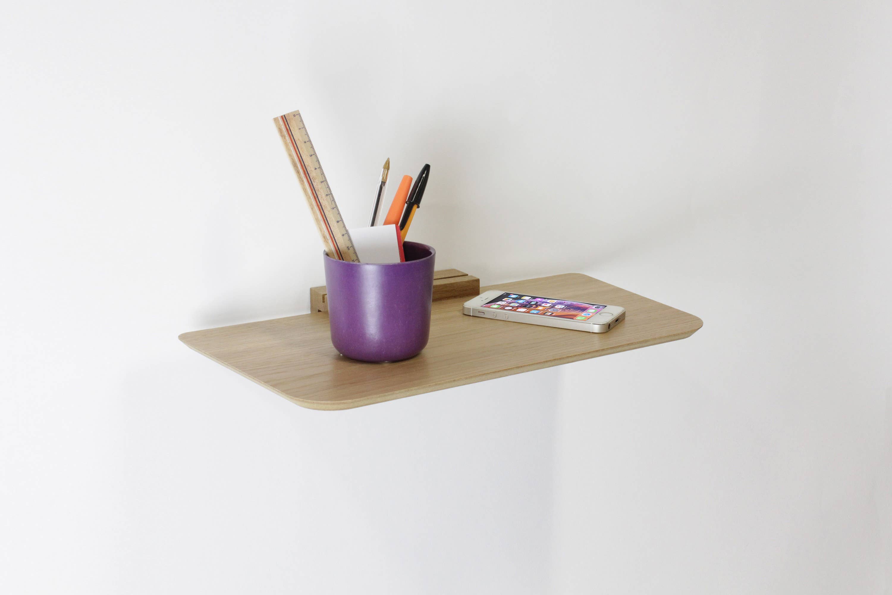 Reine Mère – wholesale Wall-mounted shelf – Oak wood shelf - Aileron S (made in France)3