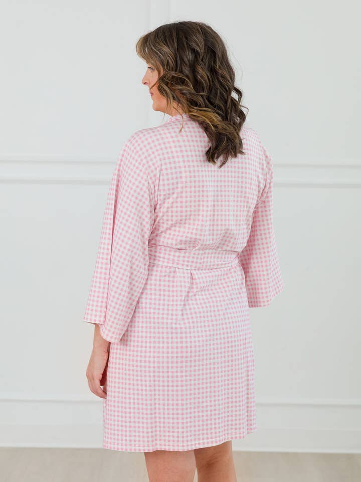 SoftSnooze™ Women's Cotton Modal Pink Gingham Mommy & Me Maternity Robe
for wholesale on Faire4
