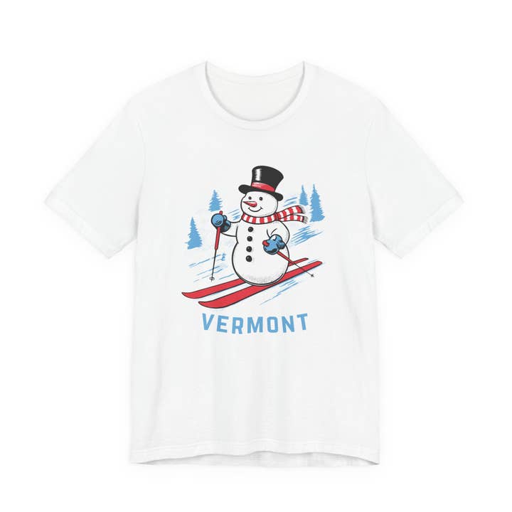 Vermont T Shirt - Ski Snowman Graphic Vermont Tee for wholesale by Hey Mountains