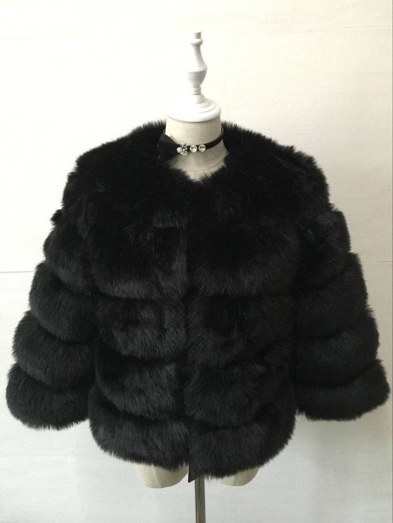 Marayn – wholesale Jacket – Women's – Luxury Faux Fox Fur Short Jacket for Women43