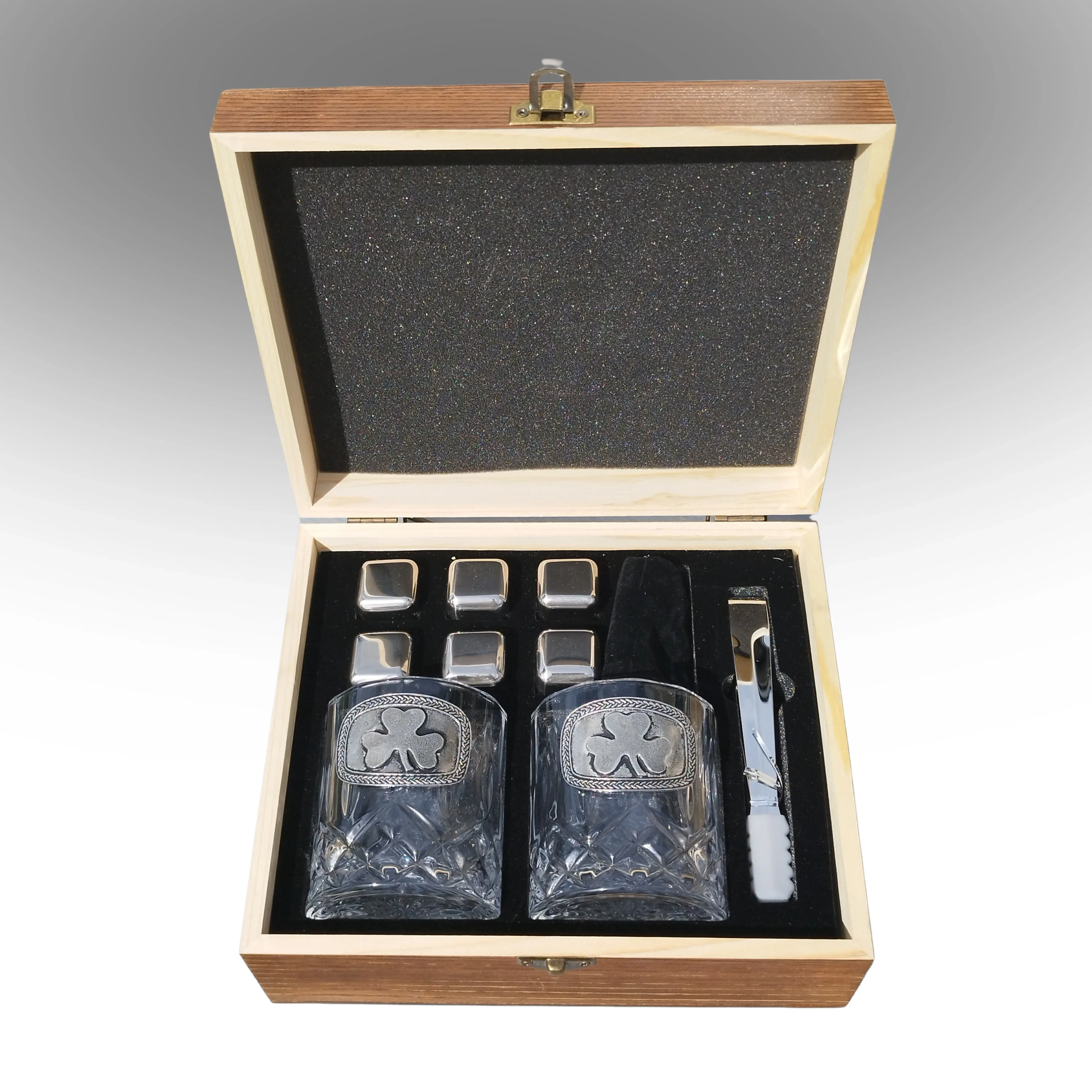 Dublin Gift Company - Wholesale Cocktail/Liquor Glass - Cut Crystal Whiskey Glass Gift Set - Shamrock0