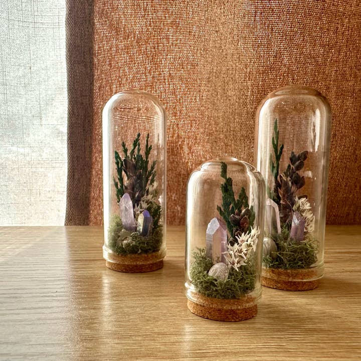 CA Studios - Wholesale Terrarium - Starlight Crystal Fairy Garden Mini Floral Terrarium Cloche2