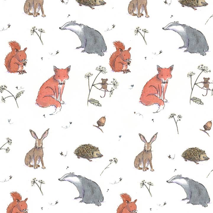 Woodland Amimals Wrapping paper for wholesale by Helen Wiseman Illustration