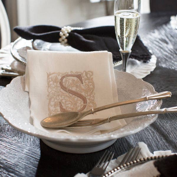 Arte Italica & Crown Linen Designs - Wholesale Tea Towel - Monogram Linen Towel6