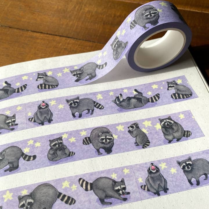 Allison Stoiser Art - Wholesale Washi Tape - Rambunctious Raccoons Washi Tape1