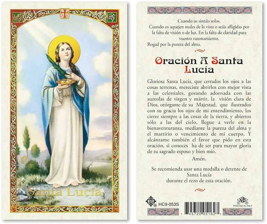 SAN JUDITAS RELIGIOUS ARTICLES - Wholesale Religious Card - ORACIÓN A SANTA LUCÍA0
