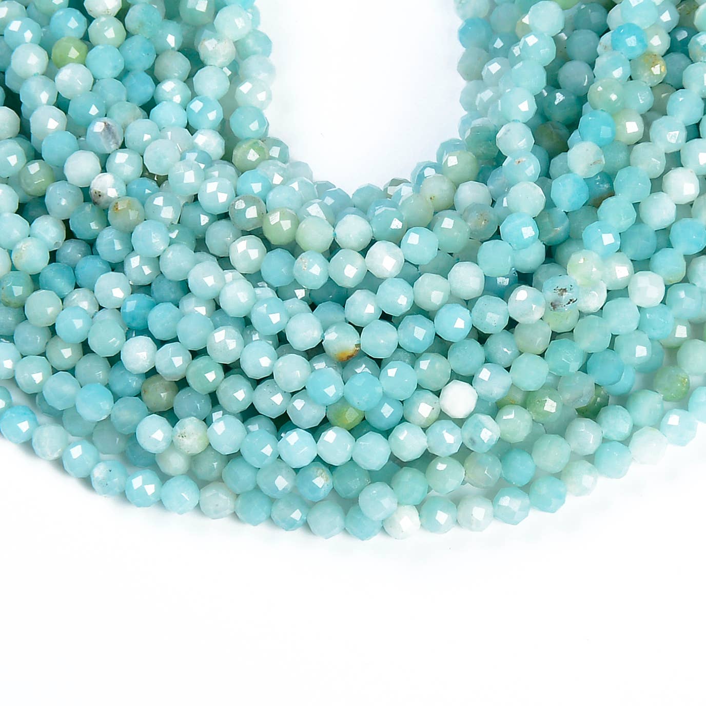 Beads Creation - Wholesale Kralen - Amazoniet gefacetteerde ronde natuurlijke kralen 2 mm PRP5142