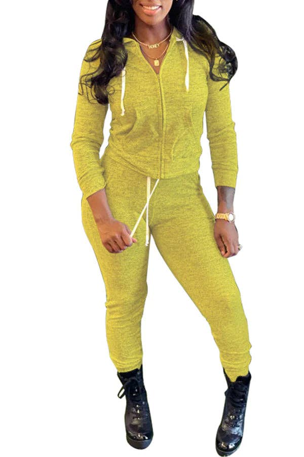 MB Fashion Wholesale - Wholesale Top & Pant Set (NOT Loungewear) - Women's - MB FASHION Zip-Up Hoodie and Jogger Pants Set 12489R12