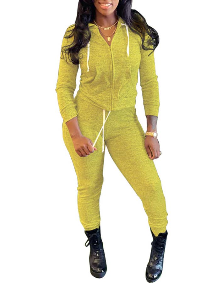 MB Fashion Wholesale - Wholesale Top & Pant Set (NOT Loungewear) - Women's - MB FASHION Zip-Up Hoodie and Jogger Pants Set 12489R12