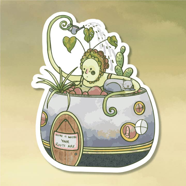 Houseplant Spirit Sticker for wholesale by Micael Nunez