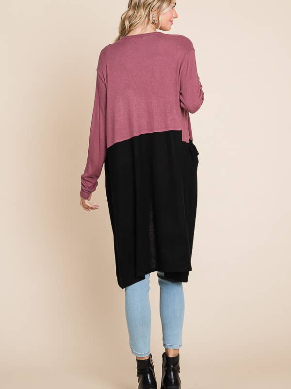 Culture Code - Wholesale Cardigan - Women's - CHD1348LA - COLOR BLOCK HALF DUSTER15