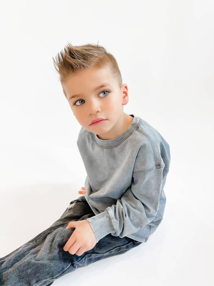 Toddler Sleet Stone-Wash Long Sleeve Tee for wholesale by Lucky Link