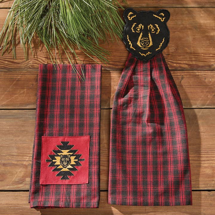 Park Designs - Wholesale Tea Towel - Black Bear Red Dawn Bear Handtowel1