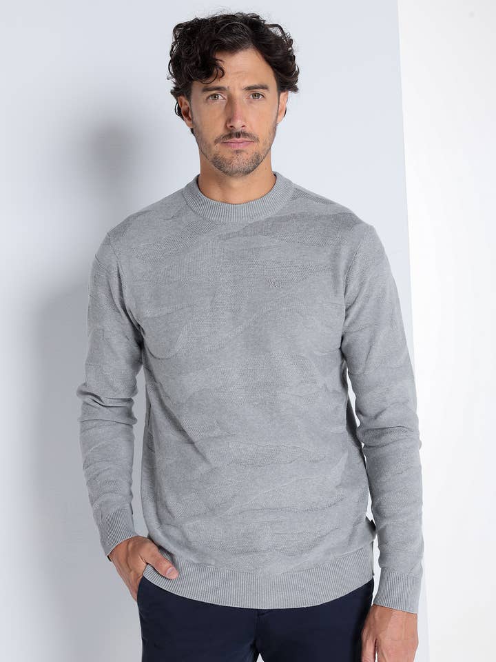 V&LUCCHINO - Abstrakter Jacquard-Pullover mit Rundhalsausschnitt für den Großhandel von PAUSANT SHOP ONLINE