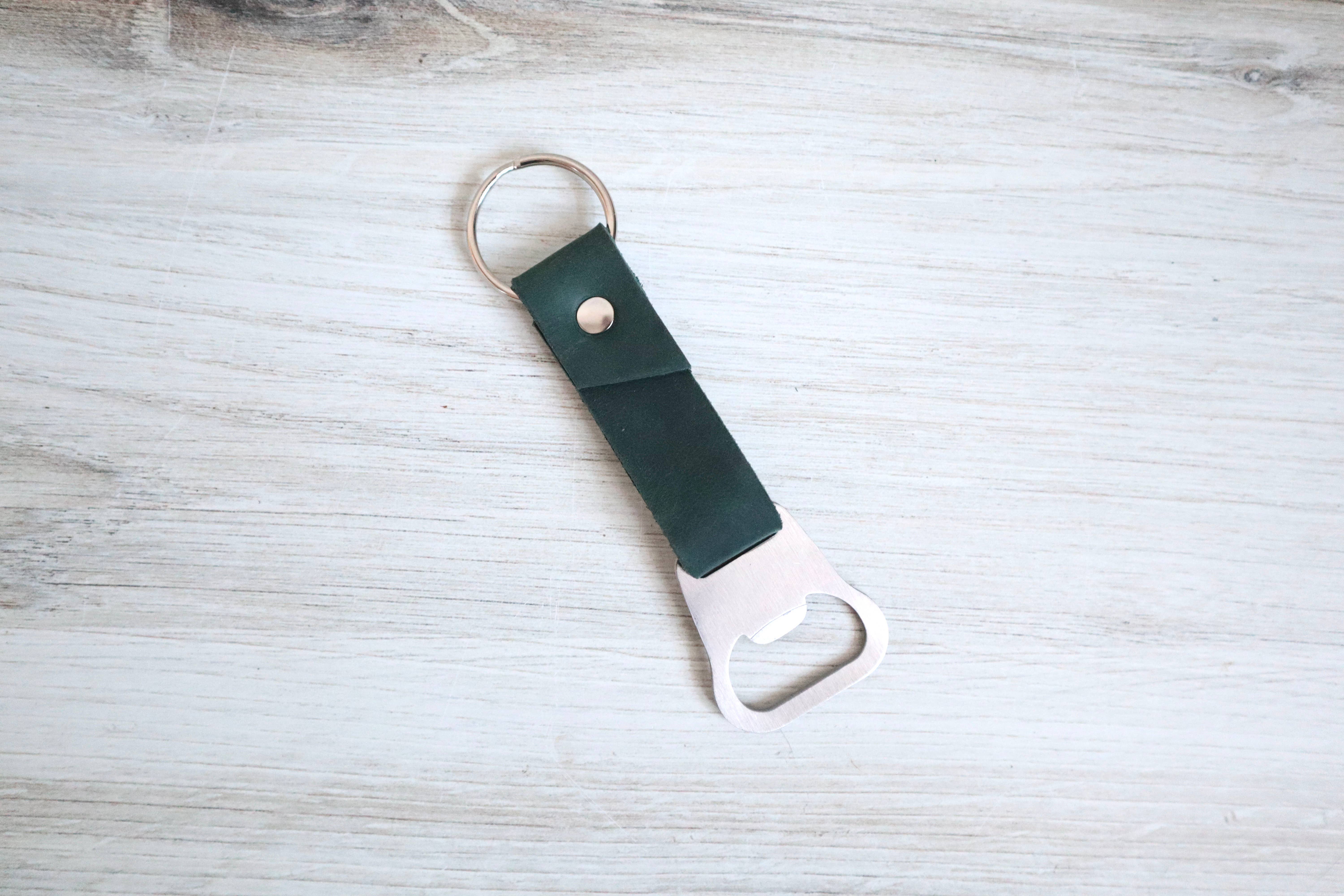 Blu Mountain Co - Wholesale Keychain - Unisex - Custom Leather Bottle Opener Custom Text Keychain2
