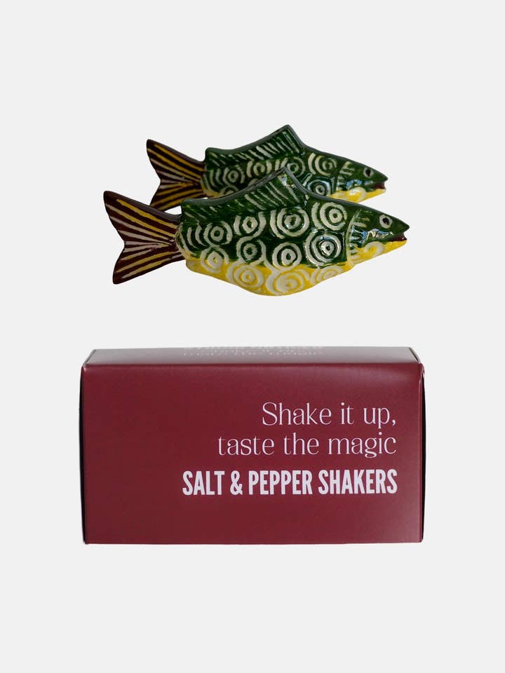 Salt- og peberbøsser formet som fisk for engroshandel hos Studio Noticed