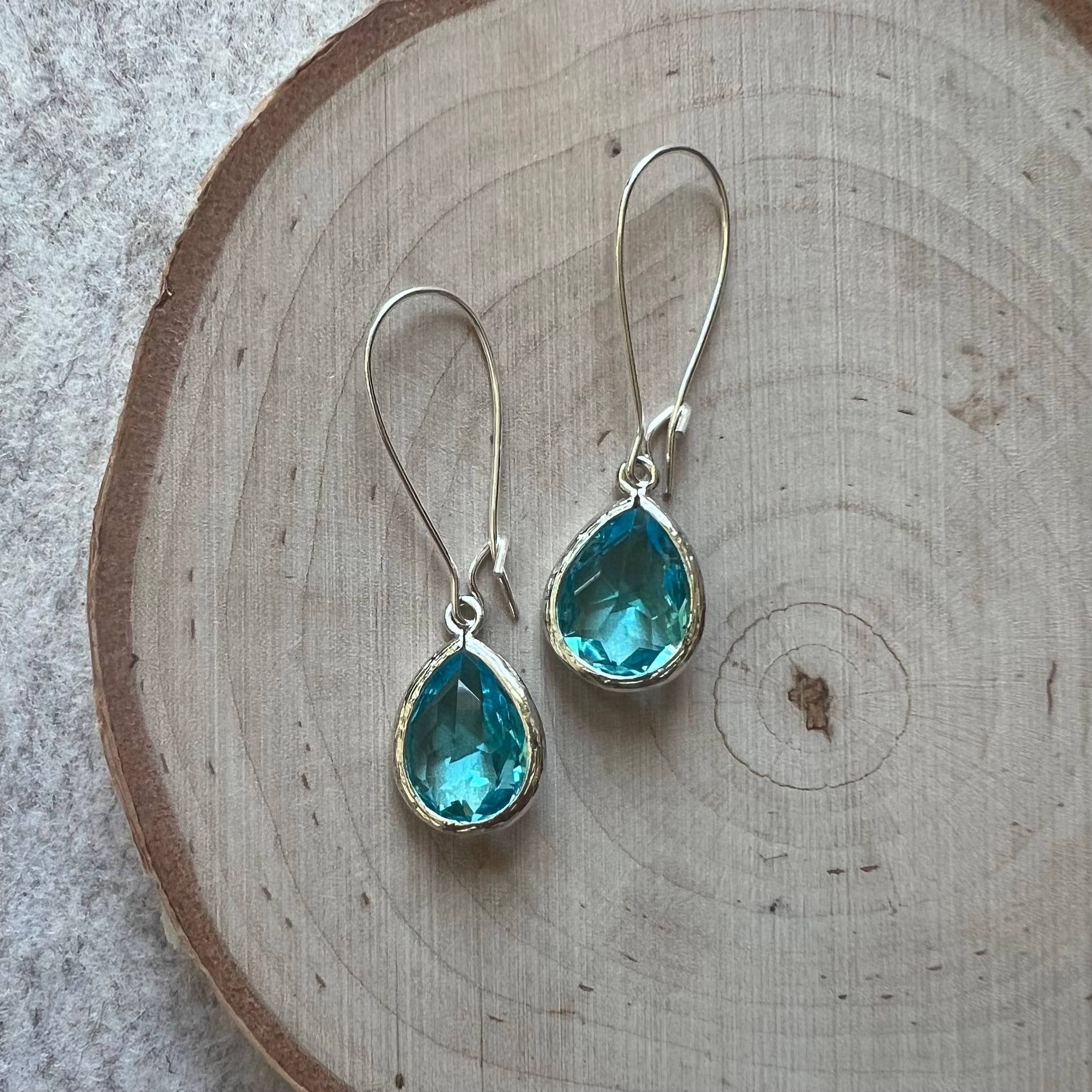 Dana Herbert - Wholesale Dangle Earrings - Silver Jane Bezel Glass Short Dangle Earrings19