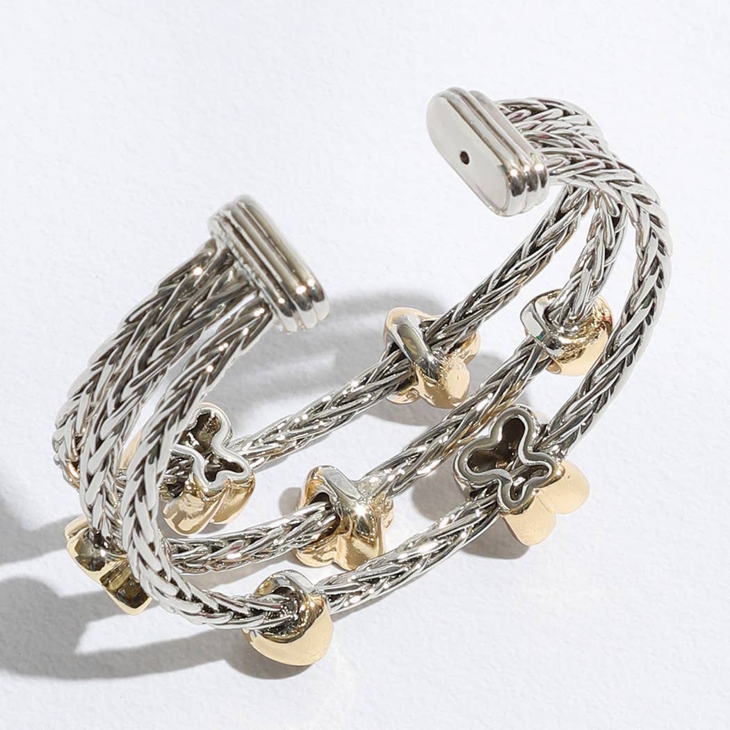   Triple Braided Bangle Butterfly Deco Bracelet for wholesale on Faire5