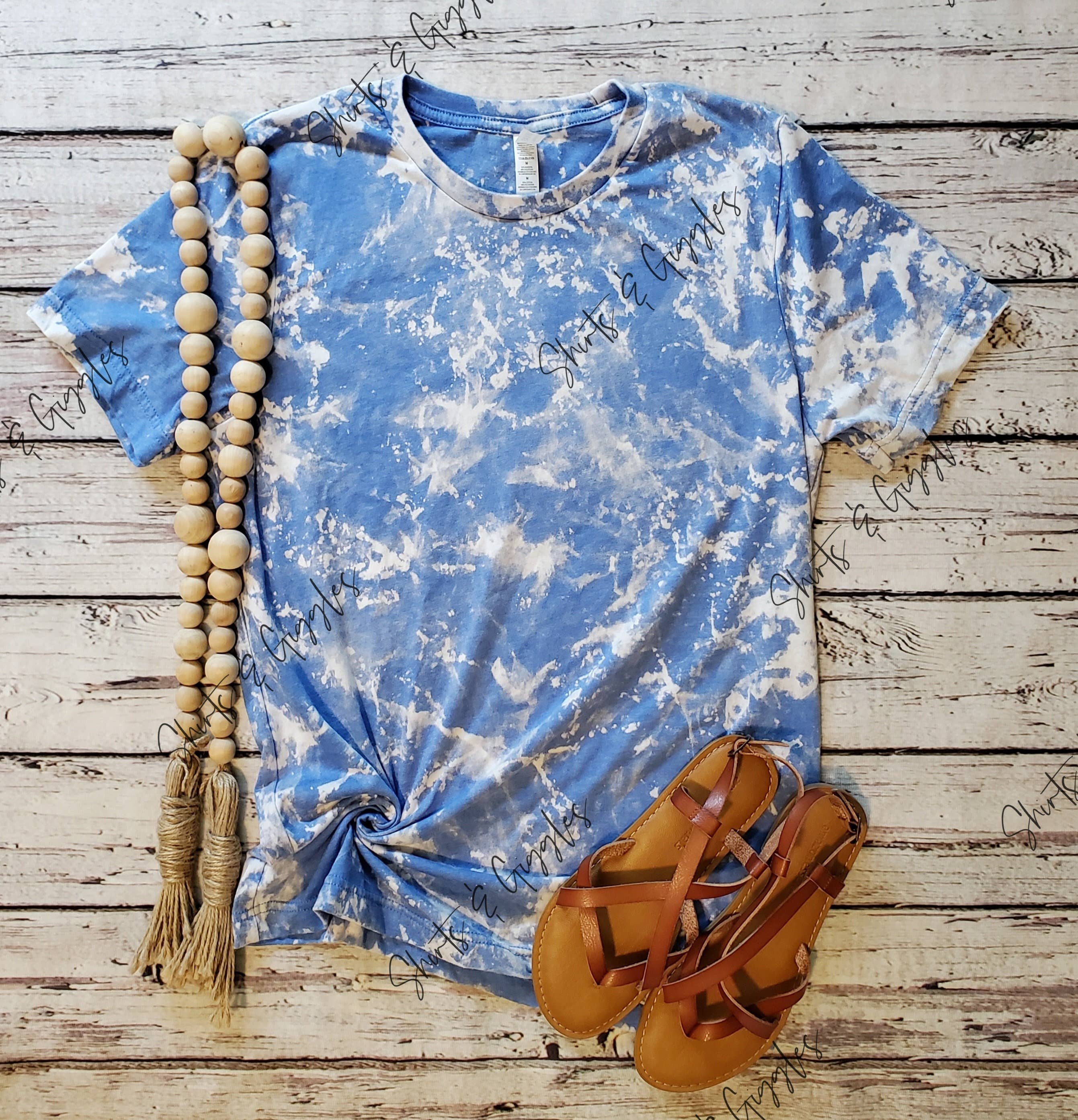 Shirts & Giggles - Wholesale T-Shirt - Women's - Bella+Canvas® Blank Scrunch Bleached T-Shirt, Unisex Tee21