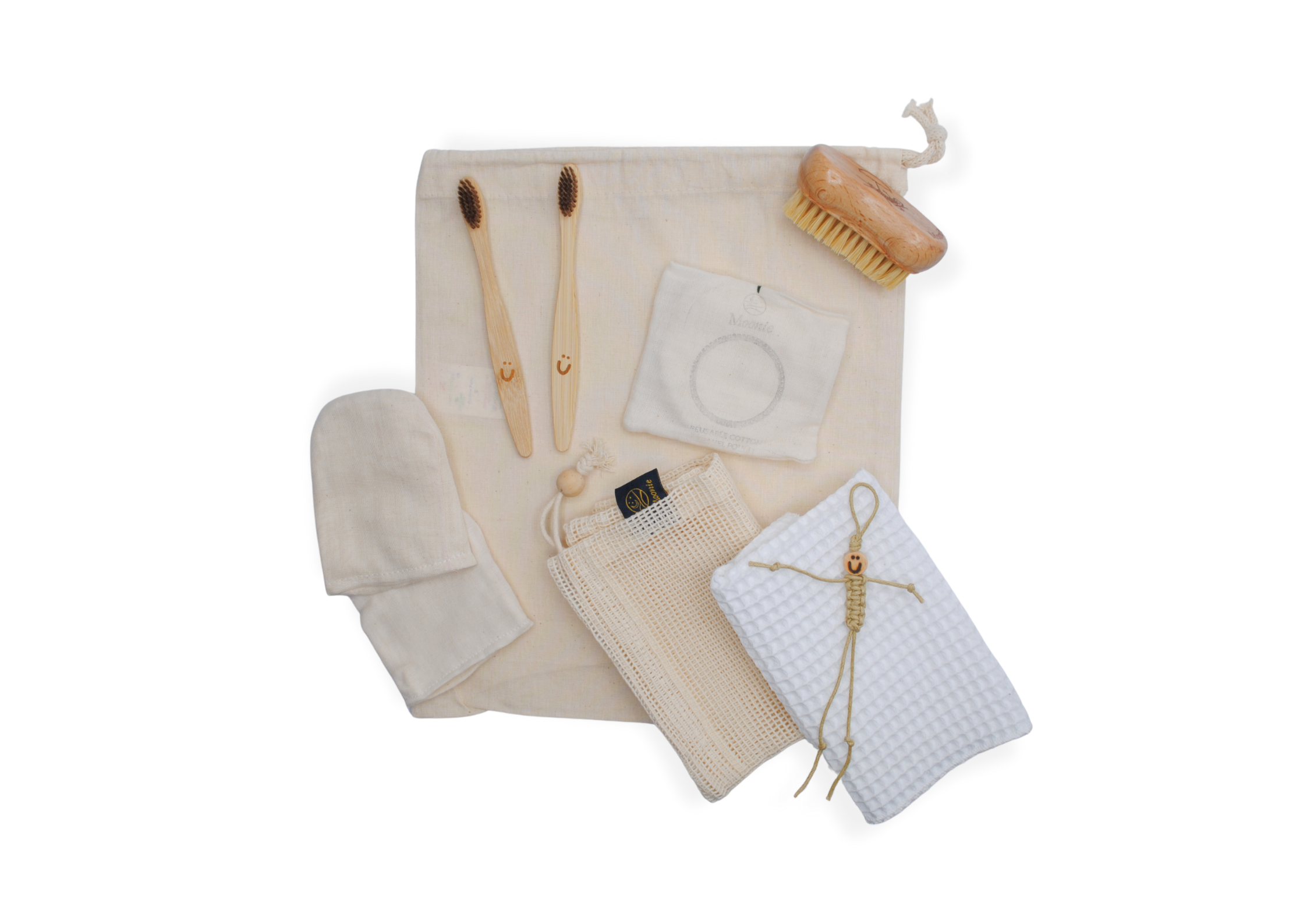 Moonie Eco Friendly Products – wholesale Gift bag set/pack – Zero-waste Self-care Gift Set - Reusable Eco Christmas Kit1