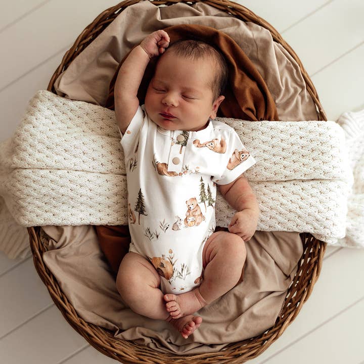 Snuggle Hunny - Wholesale Bodysuit (Non-Footed) - Baby - Bears Short Sleeve Organic Bodysuit7