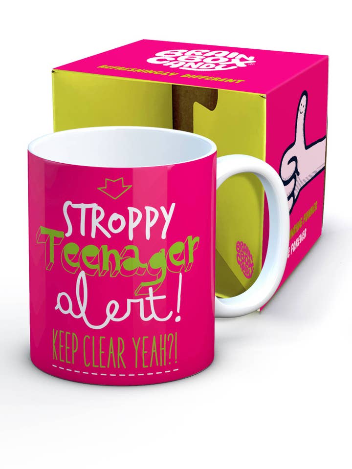 Taza divertida Stroppy Teenager (Rosa) para venta al por mayor de Brainbox Candy