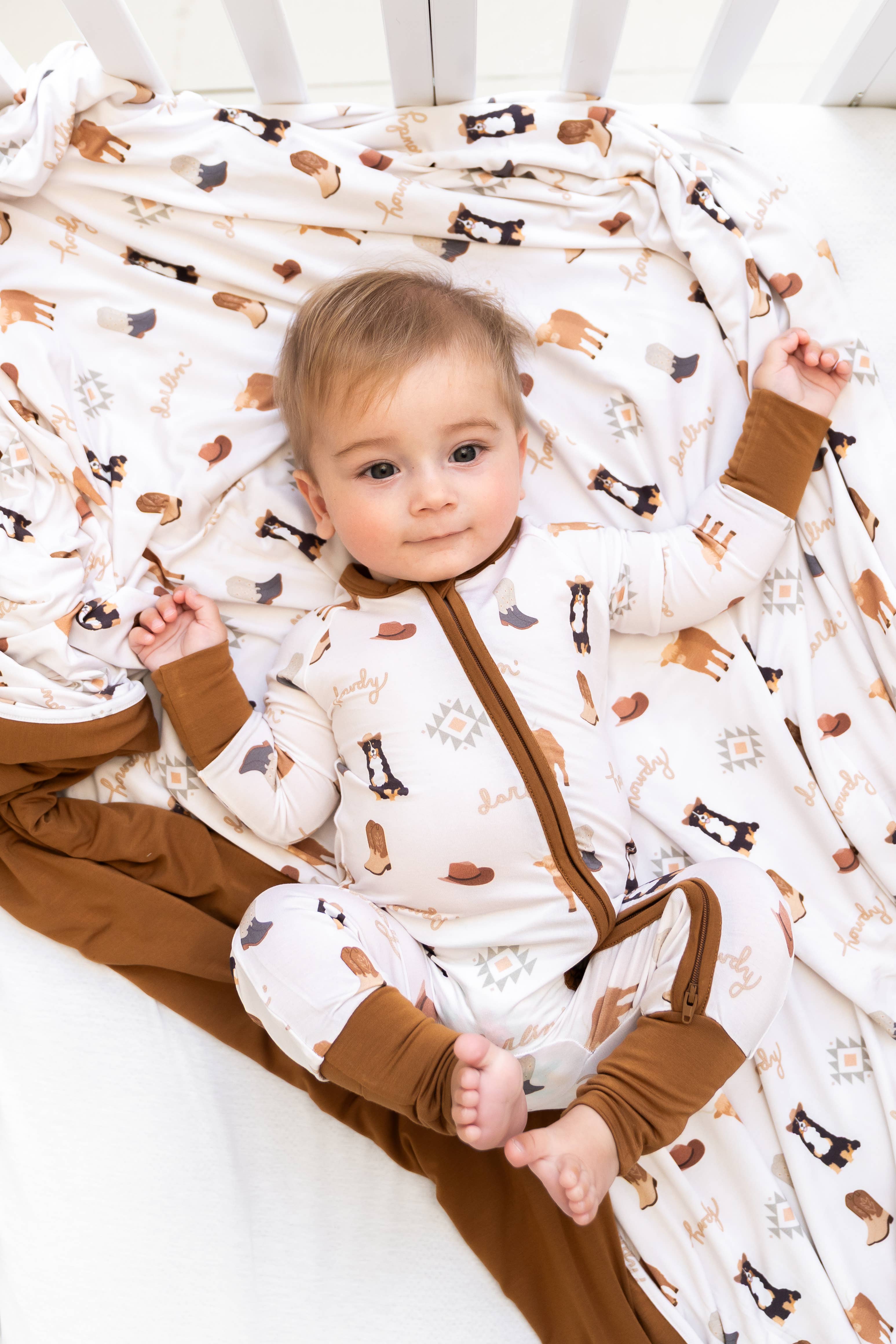 HUGGA BABIES - Wholesale Sleepsuit - Baby - Bedtime Buckaroo Zipper Lounger2