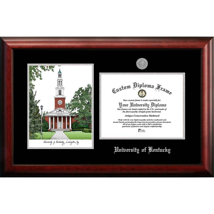University of Kentucky Silver Embossed Diploma Frame1 for wholesale by Campus Images