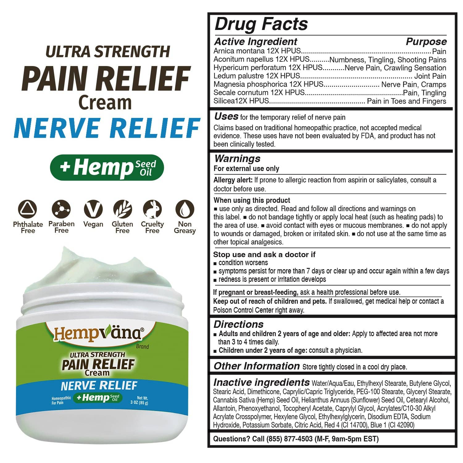 BulbHead - Wholesale Pain Relief Spray/Cream - Hempvana Nerve Relief Cream | Ultra-Strength | Hemp Seed Oil9