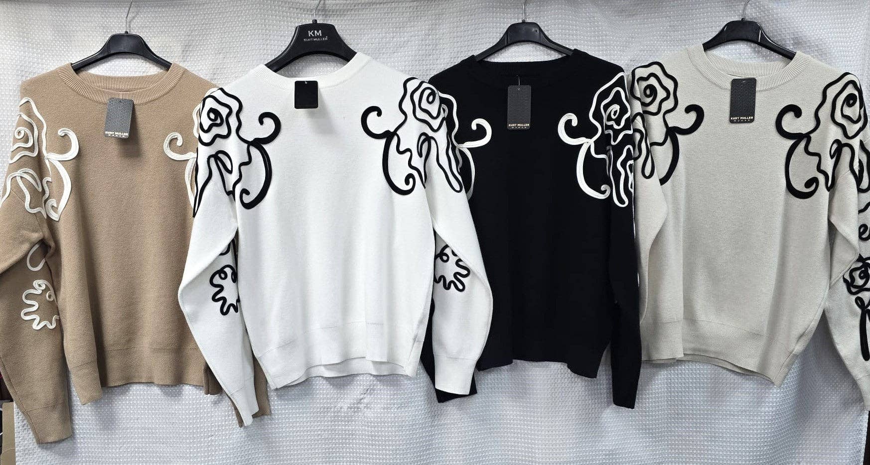 Kurt Muller – wholesale Knitted jumper – Women′s – Cornelli Trim Shoulder Knit Jumper3