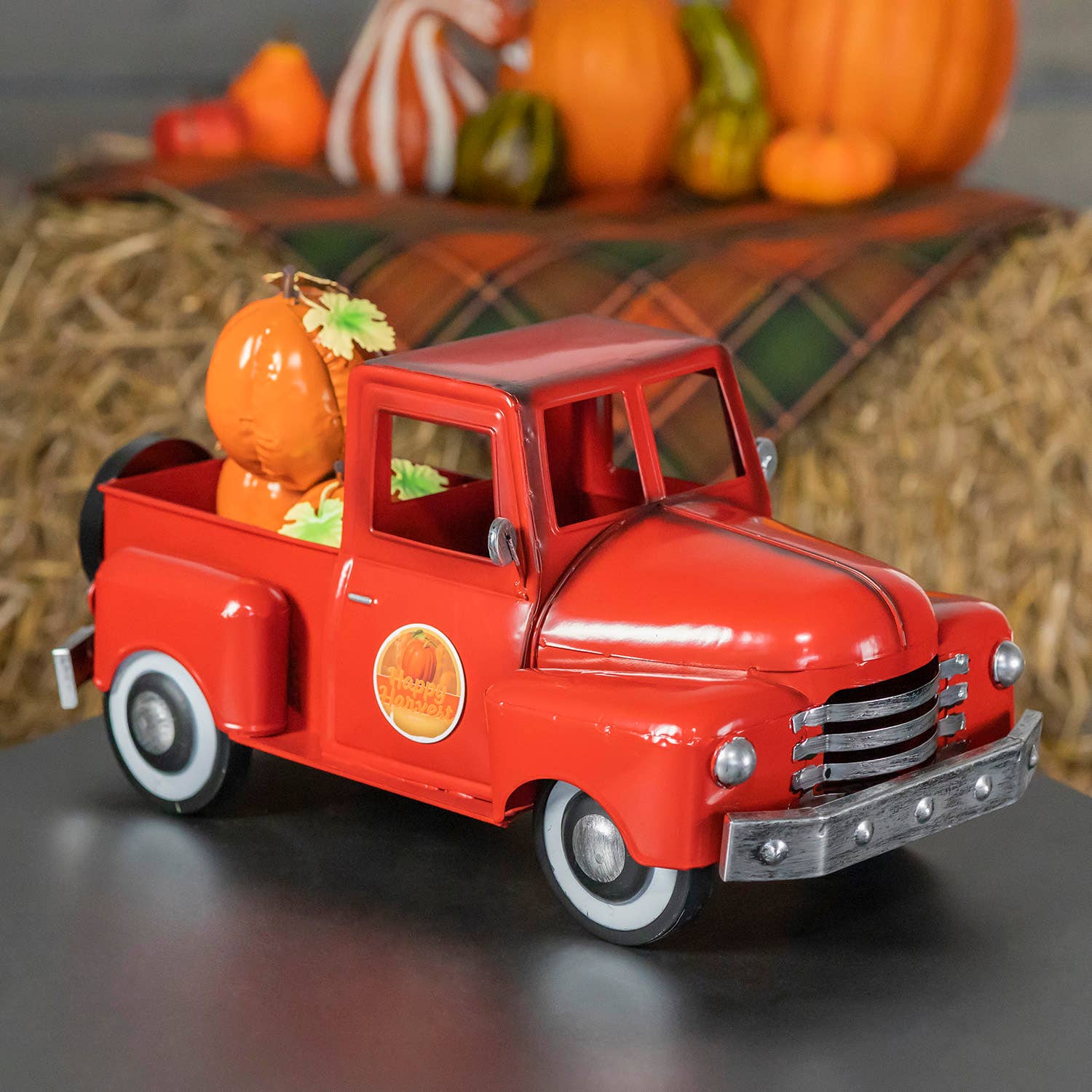 Zaer Ltd. International - Wholesale Christmas Decoration - Multi-Seasonal Iron Pickup Truck Glossy Red3